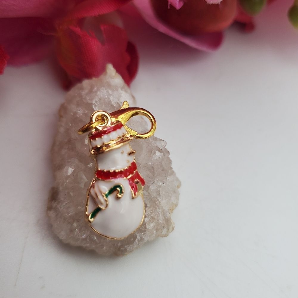 Snowman Christmas time frosty charm seasonal holiday gift idea present